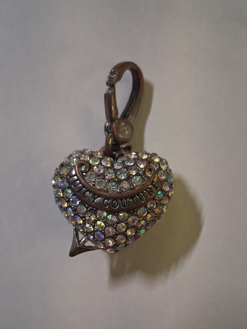 Juicy Couture Heart Charm Brooch with Iridescent Crystals